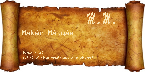 Makár Mátyás névjegykártya